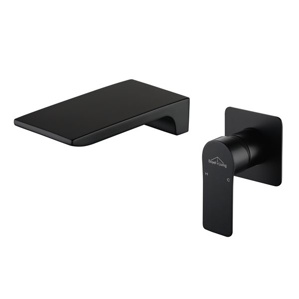 Boyel Living 1-Handle Waterfall Bathroom Sink Faucet in Matte Black