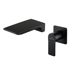 Boyel Living 1-Handle Waterfall Bathroom Sink Faucet in Matte Black