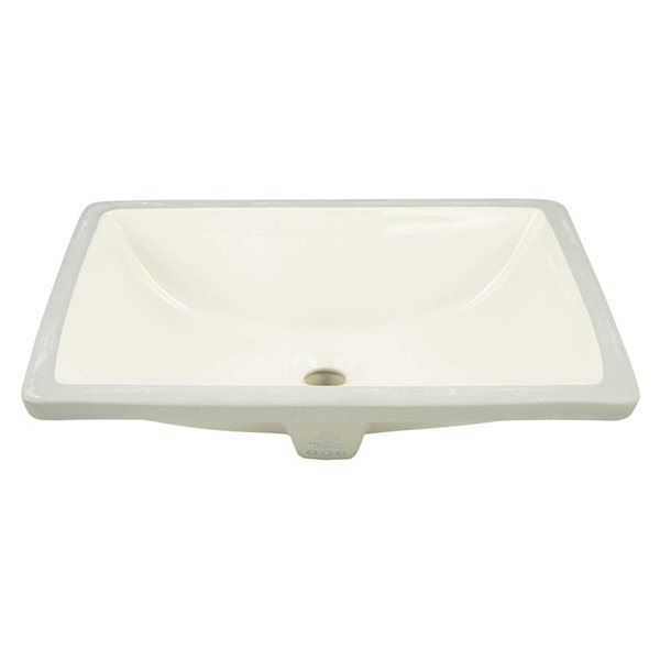 American Imaginations 13.5-in x 18.25-in Biscuit Ceramic Undermount Rectangular Bathroom Sink