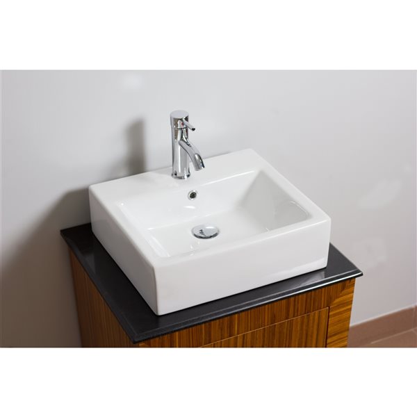 American Imaginations 16.5-in x 21-in White Ceramic Rectangular Bathroom Vessel Sink