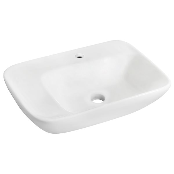 American Imaginations White Ceramic Wall-Mounted Rectangular Bathroom Sink (17.25-in x 23.5-in)