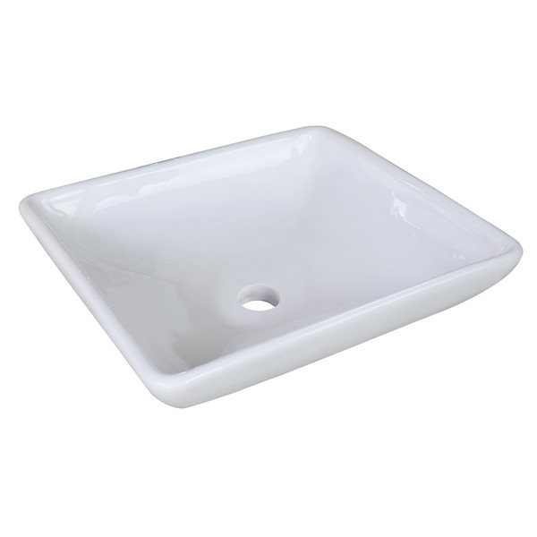 American Imaginations White Ceramic Square Bathroom Sink (15.75-in x 15.75-in)