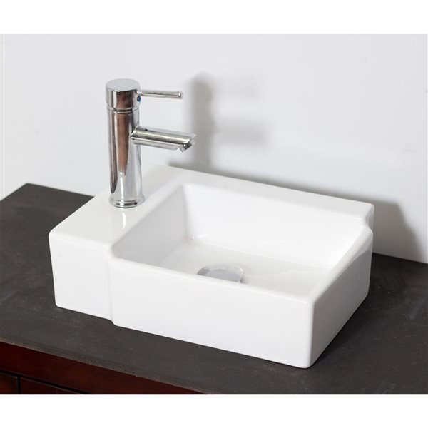 American Imaginations White Ceramic Rectangular Bathroom Sink (11.75-in x 16.25-in)