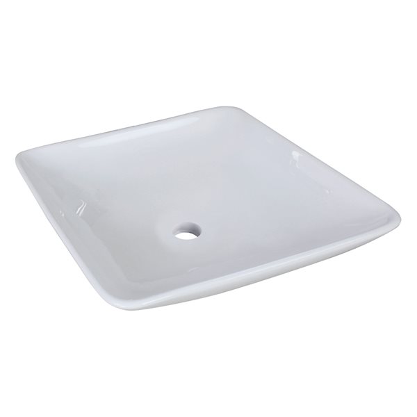 American Imaginations White Ceramic Square Bathroom Sink (16.75-in x 16.75-in)