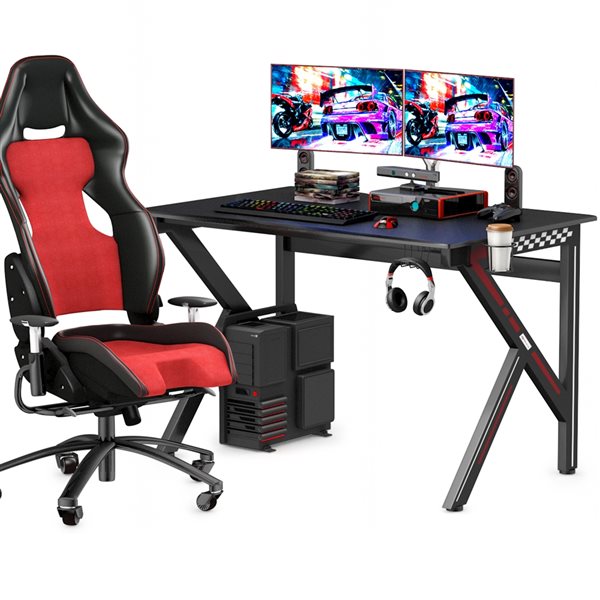 Costway 29.5-in Black Modern/Contemporary Computer and Gaming Desk