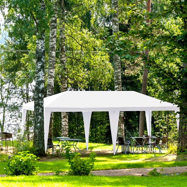 Costway 20-ft L Rectangle White Standard Heavy Duty Canopy