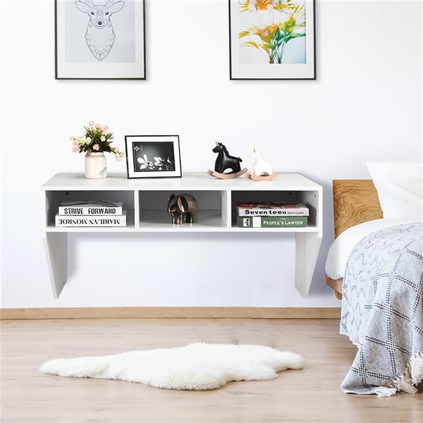 Costway 42.5-in White Modern/Contemporary Wall Mounted Floating Desk