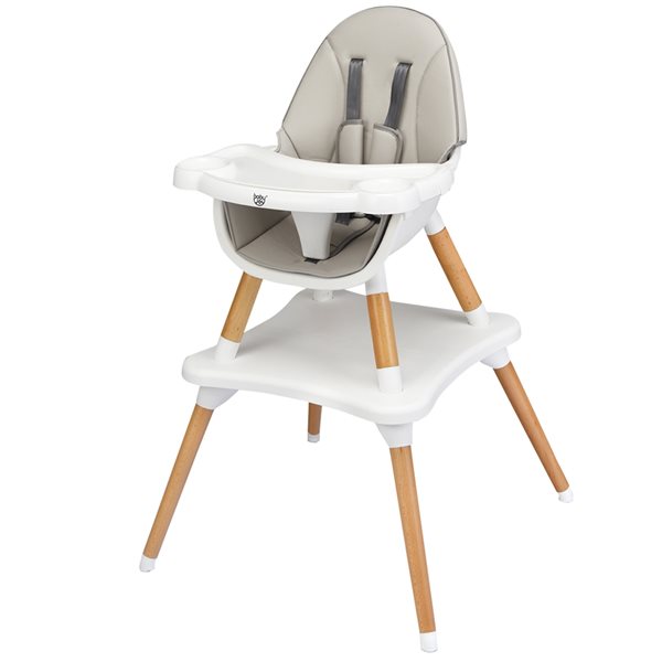 Costway Babyjoy 39.5-in 5-in-1 Grey Baby High Chair