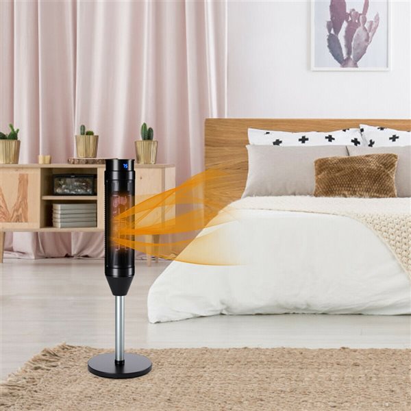 Costway 1500 W Ceramic Flat Panel Indoor Oscillating Electric Pedestal Space Heater