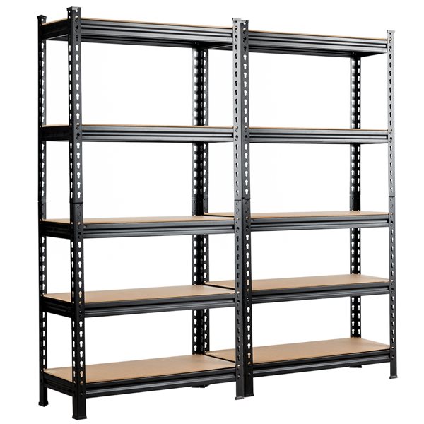 Costway 30-in D x 12-in W x 60-in H Black 5-Tier Steel Utility Rack - Set of 2