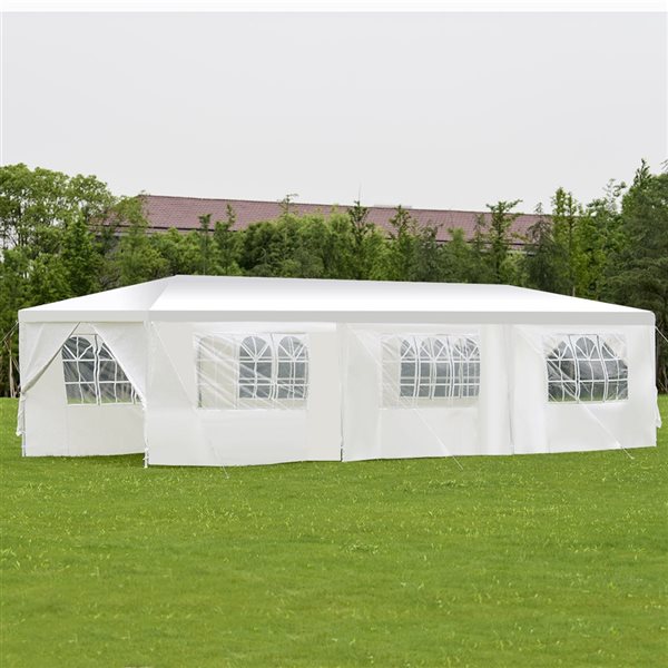 Costway White 10-ft L Rectangle White Standard Heavy Duty Canopy
