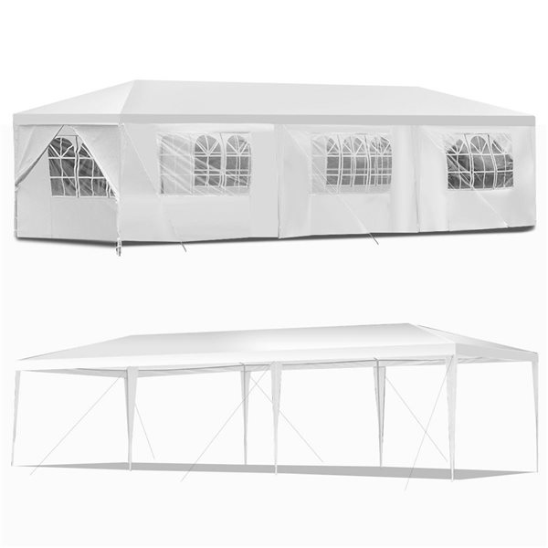 Costway White 10-ft L Rectangle White Standard Heavy Duty Canopy