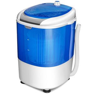 Costway White/Blue 5.5-lb High Efficiency Portable Electric Compact Top-Load Washer