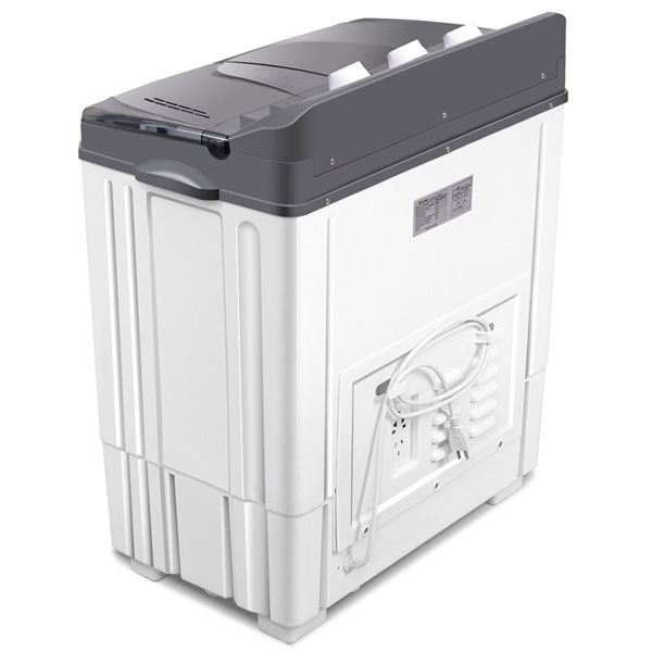 Costway White/Grey 12-lb High Efficiency Portable Compact Top-Load Washer