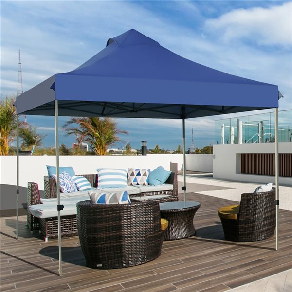 Costway 10-ft x 10-ft Blue Pop-Up Canopy