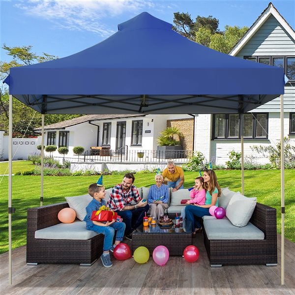 Costway 10-ft x 10-ft Blue Pop-Up Canopy