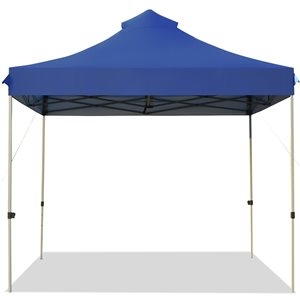 Costway 10-ft x 10-ft Blue Pop-Up Canopy