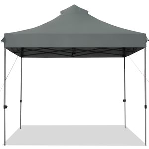 Costway 10-ft x 10-ft Grey Pop-Up Canopy