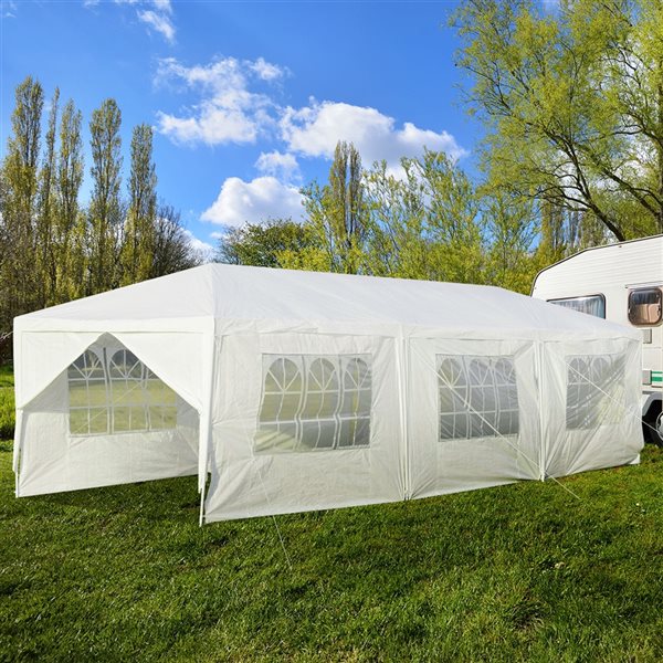 Costway 30-ft L Rectangle White Standard Canopy