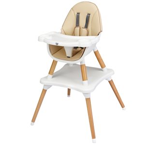Costway Babyjoy Khaki 39.5-in 5-in-1 Baby High Chair