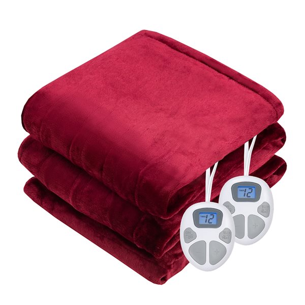 Costway Red 90in x 84in Flannel Electric Blanket EP24931USRE RONA