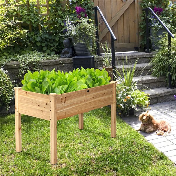 Costway 23.5-in W x 49.5-in L x 30-in H Brown Raised Garden Bed