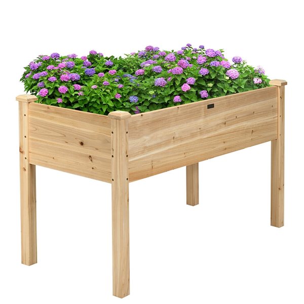 Costway 23.5-in W x 49.5-in L x 30-in H Brown Raised Garden Bed