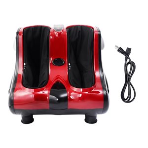 Costway Black/Red Kneading Rolling Vibration Heating Foot Calf and Leg Massager