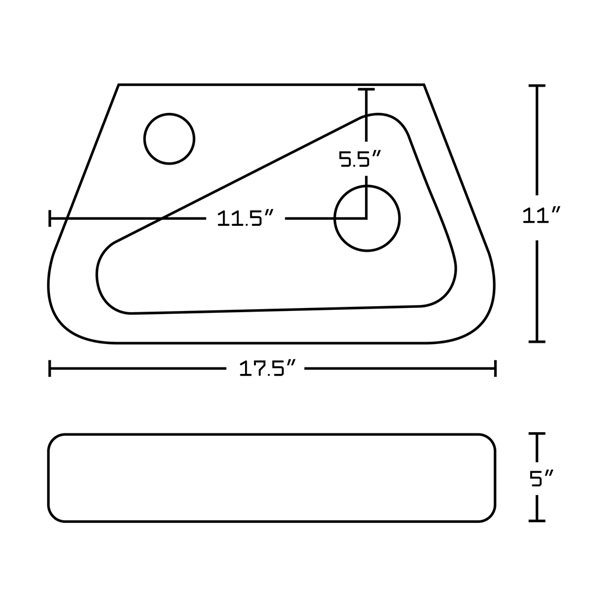 American Imaginations White Ceramic 17.5-in Irregular Vessel Sink Set - White Hardware