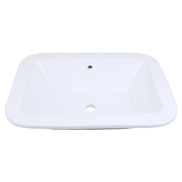 American Imaginations White Ceramic 21.75-in Rectangular Undermount Sink Set with White Hardware