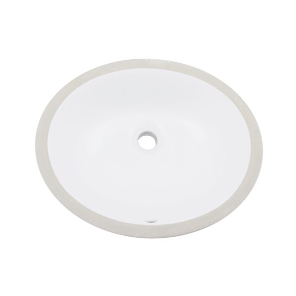 American Imaginations White Ceramic 16.5-in Oval Undermount Sink Set with Black Hardware