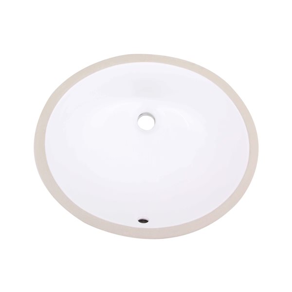 American Imaginations White Ceramic 18.12-in Oval Undermount Sink Set with Nickel Hardware