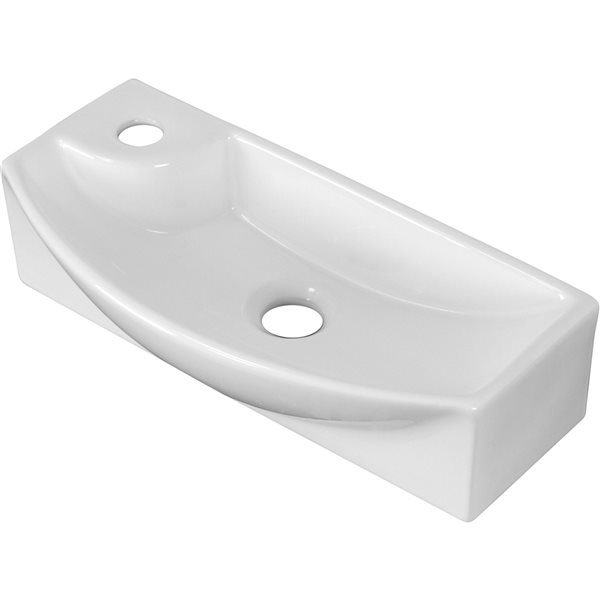 American Imaginations White Ceramic 17.75-in Rectangular Wall-mount Sink Set with Gold Hardware
