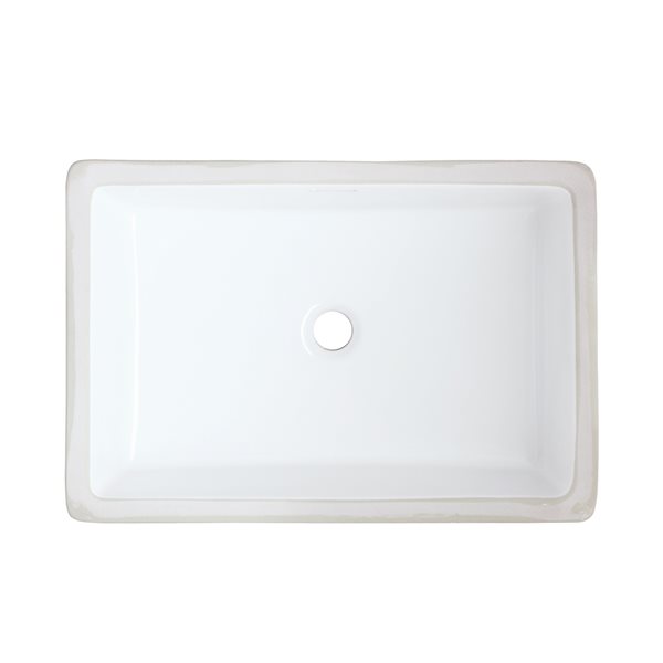 American Imaginations White Ceramic 21.5-in Rectangular Undermount Sink Set with Nickel Hardware