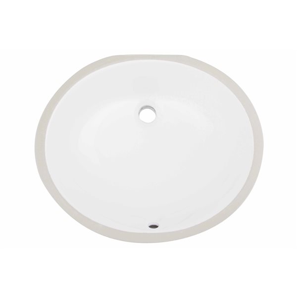 American Imaginations White Ceramic 19.25-in Oval Undermount Sink Set with White Hardware