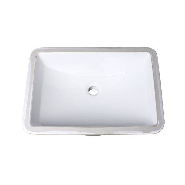 American Imaginations White Ceramic 20.75-in Rectangular Undermount Sink Set and Gold Hardware