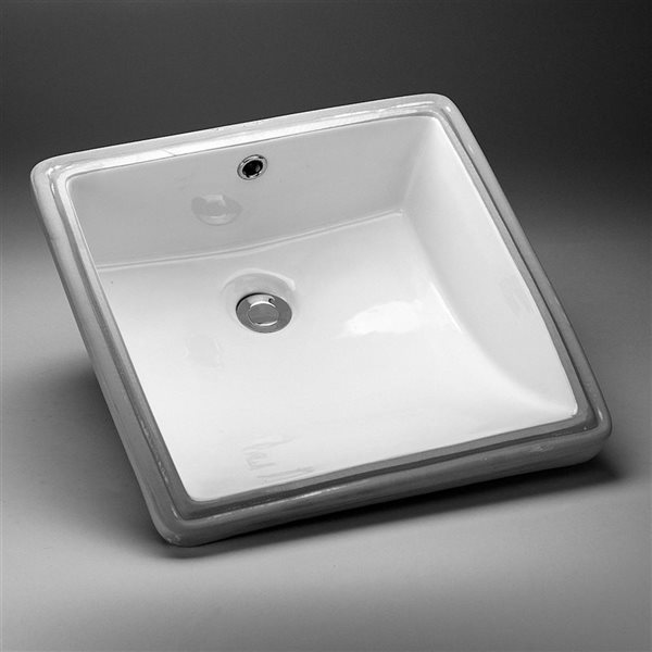 American Imaginations White Ceramic 17-in Square Undermount Sink