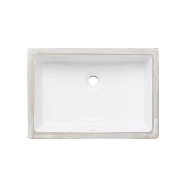 American Imaginations White Ceramic 20.75-in Rectangular Undermount Sink Set with Bronze Hardware