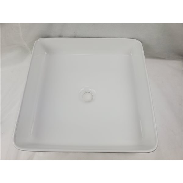 American Imaginations White Ceramic Rectangular Vessel