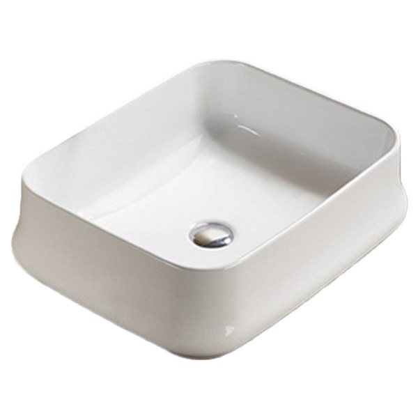 American Imaginations White Ceramic Vessel Rectangular Bathroom Sink (16.93-in x 20.9-in)