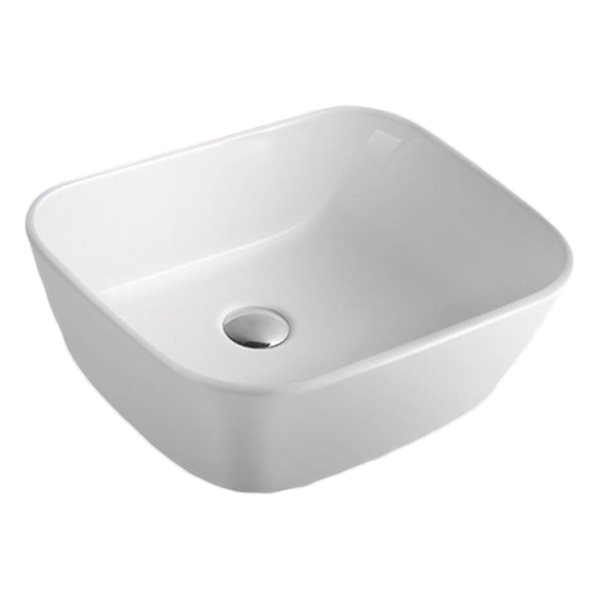 American Imaginations Rectangular White Ceramic Vessel Bathroom Sink (15.2-in x 19.3-in)