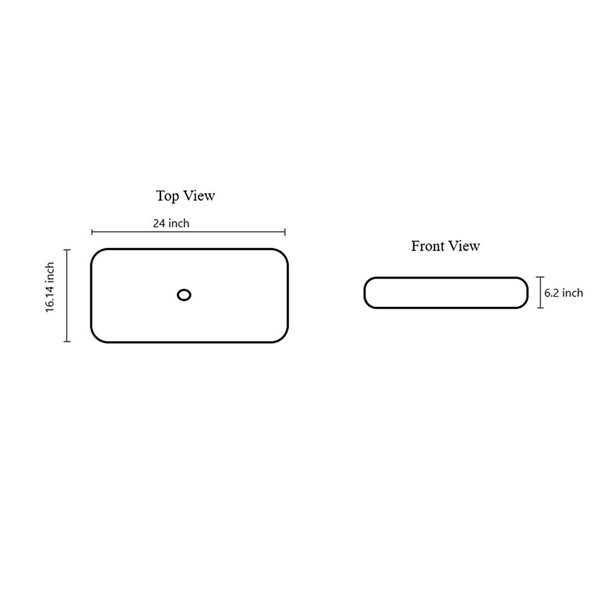 American Imaginations White Rectangular Ceramic Vessel Bathroom Sink (16.14-in x 24-in)