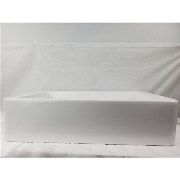 American Imaginations White Ceramic Rectangular Vessel Bathroom Sink (15-in x 23-in)