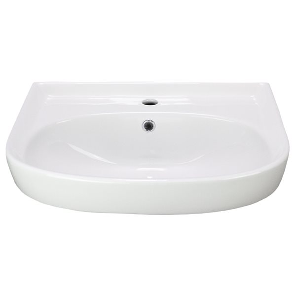 American Imaginations White Ceramic Rectangular Vessel Bathroom Sink - Overflow Drain Included (17.7-in x 22-in)