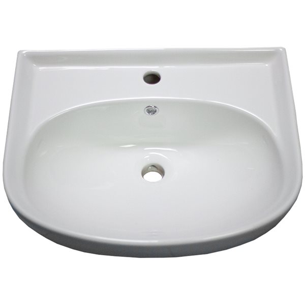 American Imaginations White Ceramic Rectangular Vessel Bathroom Sink - Overflow Drain Included (17.7-in x 22-in)