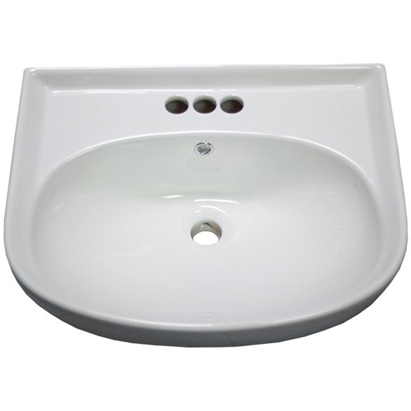 American Imaginations Rectangular White Ceramic Vessel Bathroom Sink - Overflow Drain Included (17.7-in x 22-in)