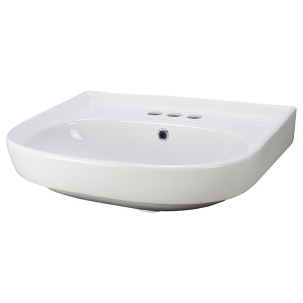 American Imaginations Rectangular White Ceramic Vessel Bathroom Sink - Overflow Drain Included (17.7-in x 22-in)