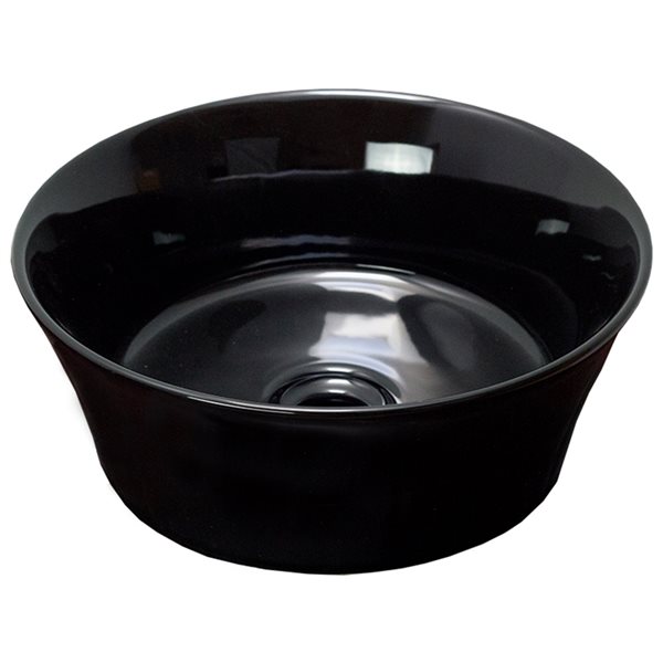 American Imaginations Round Black Ceramic Vessel Bathroom Sink (14.09-in x 14.09-in)