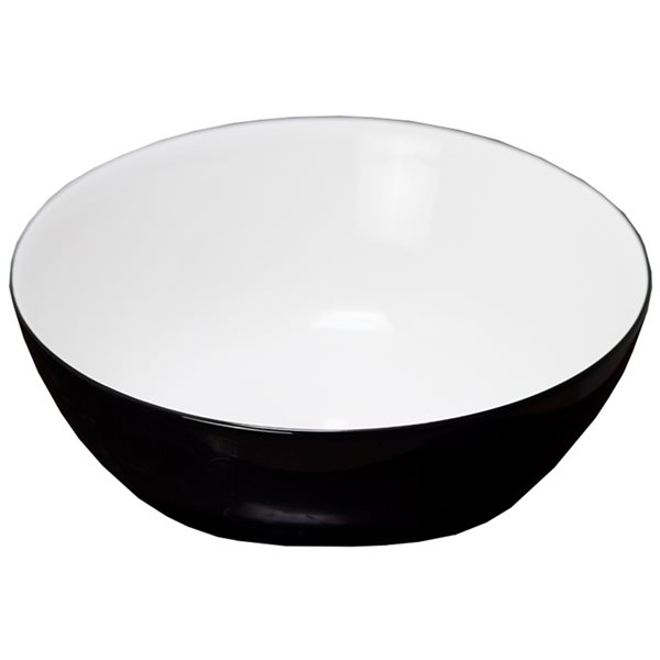 American Imaginations Round Black and White Ceramic Vessel Bathroom Sink (14.09-in x 14.09-in)