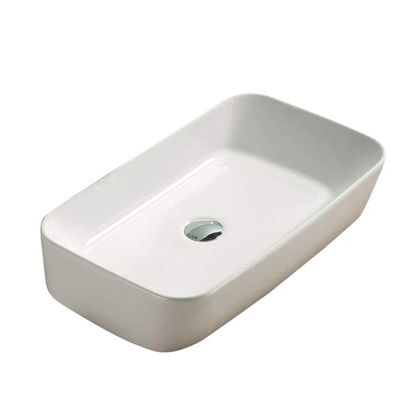 American Imaginations Rectangular White Ceramic Vessel Bathroom Sink (13.58-in x 22.72-in)
